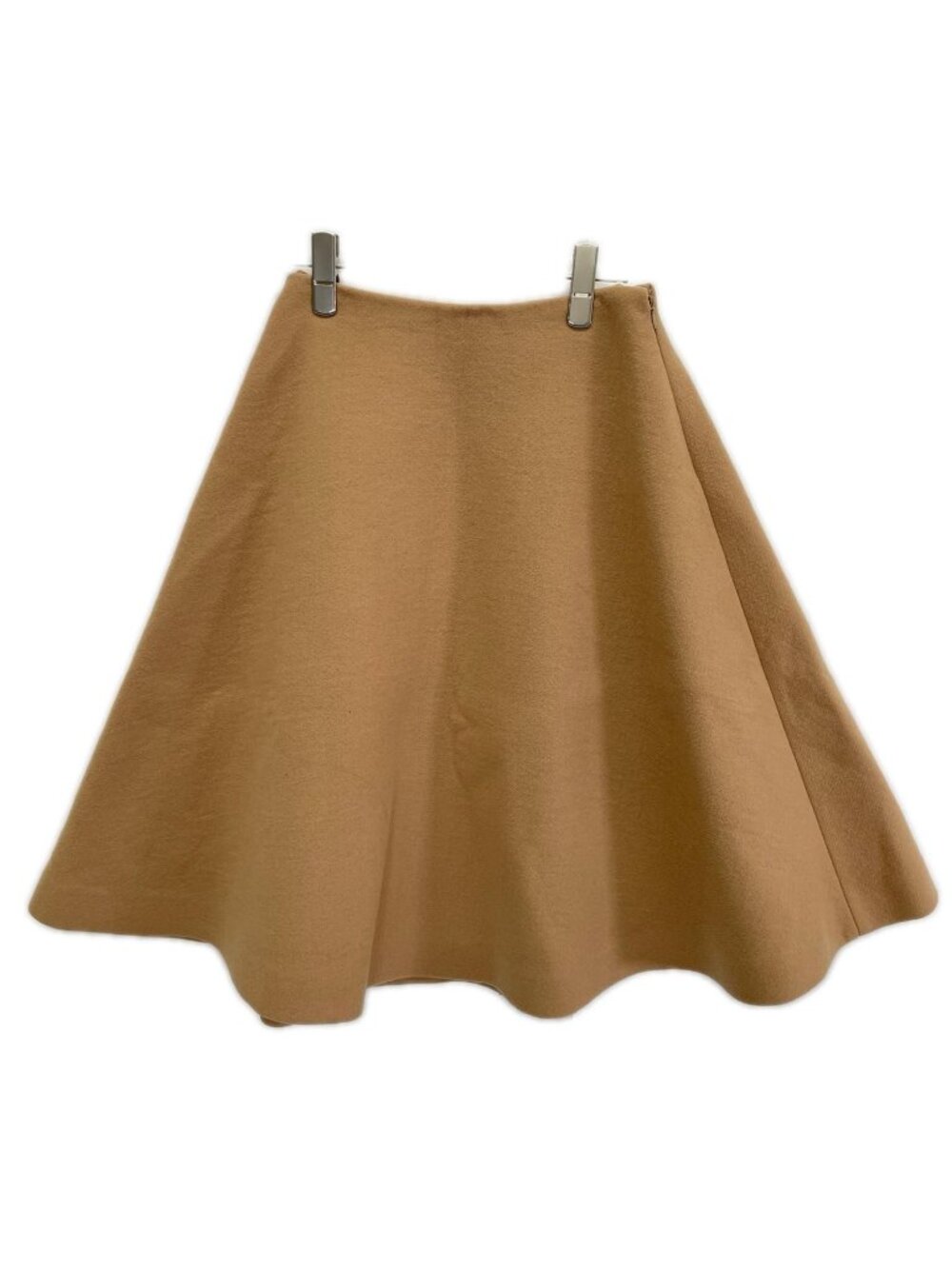 Miu Miu Beige Wool 100 A-Line Flare Skirt 36